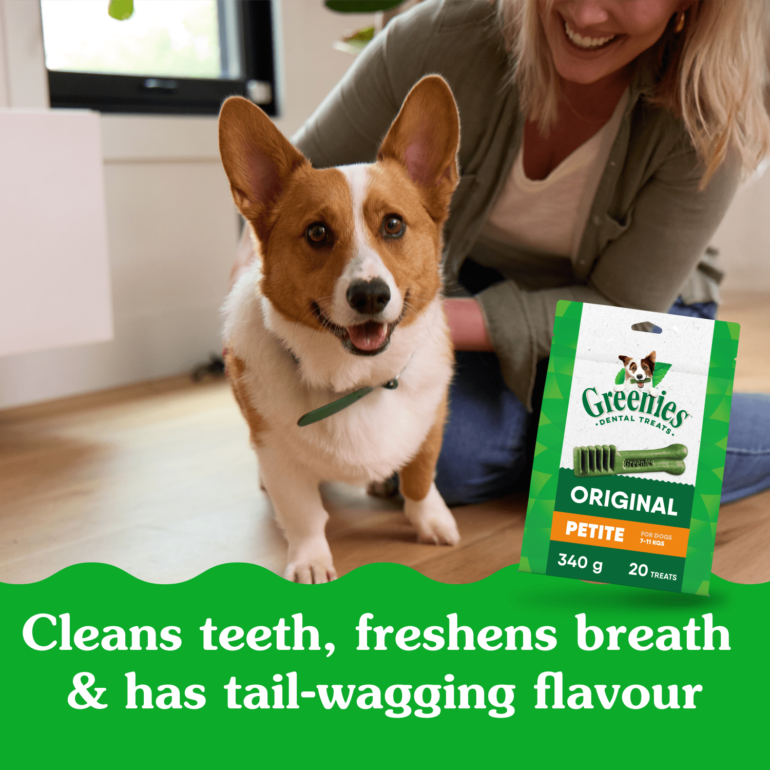 Gâteries dentaires naturelles pour chiens adultes Greenies Original PETIT format