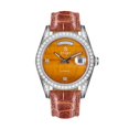 thumbnail image 1 of 【START】Tiger Eye Stone Men's Watch Swiss Fully Automatic Mechanical Movement Diamond Watch Date Week Function Butterfly Buckle Crocodile skin Strap, 1 of 16
