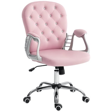 Vinsetto Office Desk Chair, 360° Swivel Computer Chair, Pink