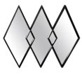 thumbnail image 1 of Miroir Rhombus Trio de couleur noire, 1 of 2