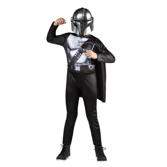 STAR WARS THE MANDALORIAN YOUTH COSTUME - Jumpsuit with Cape and 3D Headpiece
