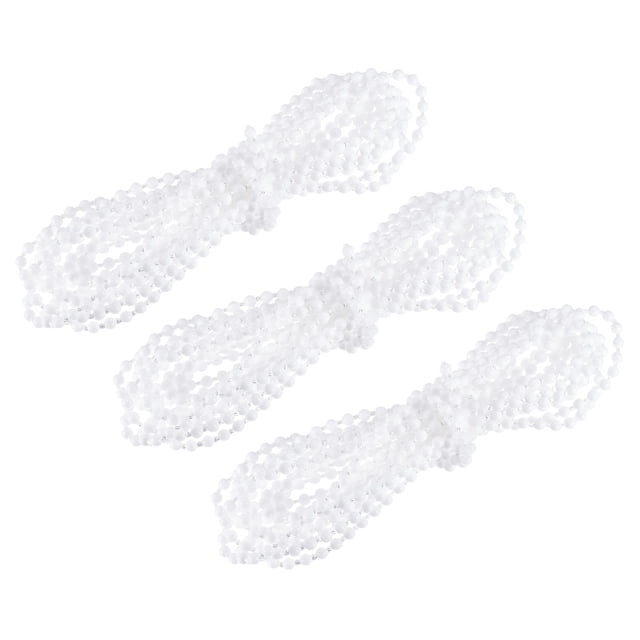 Unique Bargains Chaîne à Billes pour Stores de 4,37 Yards 3 Pcs Stores à Rouleau pour Pièces de Réparation de Fenêtre, Blanc