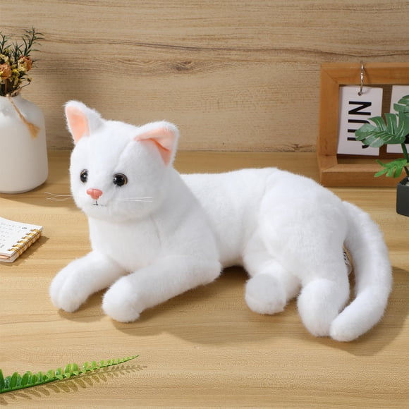 CTIRCHIU Jouet en Peluche Chat pour Enfants Blancs 1 Ensemble Outil Apaisant pour les Émotions