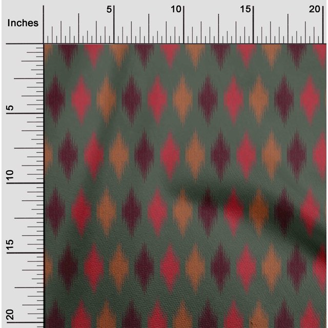 oneOone Polyester Lycra Fabric Argyle Ikat Fabric Prints By Yard 56 Inch Wide