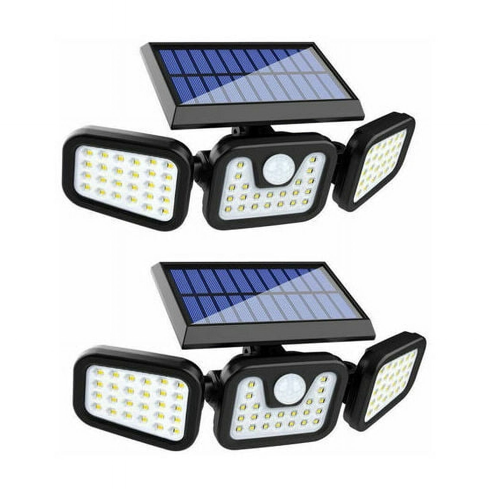 Solar Lights Outdoor, (2 Pack) 74 LED, IP65 Waterproof, 360° Wide Angle Lighting, Solar Lights with Motion Sensor, for Garden, Entrance