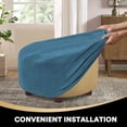 thumbnail image 1 of maskred Pouf Rond avec Housse de Pouf en Velours Fabriqué en Tissu de Velours Luxueux Brun Pleine Grandeur, 1 of 6