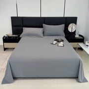 Cagogo Bed Sheets, Solid Color Washable Polyester Fiber Sheets for Home Hotel, Breathable Soft Comfortable Bedding Set, Eco Friendly Easy Care Bed Linens for Queen Size Bed