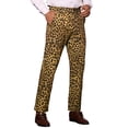 thumbnail image 5 of INSPIRE CHIC Pantalon pour Homme Imprimé Léopard Coupe Régulière Vintage devant Plat Pantalon 28 Brun, 5 of 5