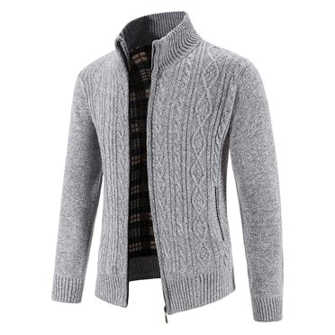 RKSRN Chandail pour Homme Automne Hiver Chaud Épaissi Tricoté Chandail Col Montant Cardigan Décontracté Veste Doux Ample Chandails
