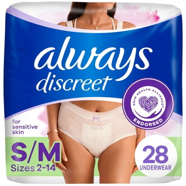 Always Discreet Culottes pour Peau Sensible, Protection de la Peau Quatre Fois, Testé Dermatologiquement, Sans Parfum, Absorption Maximale P/M