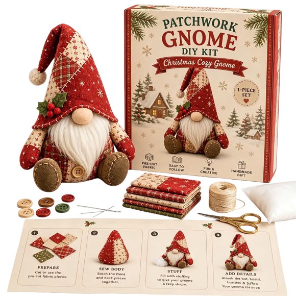 Kit d'Artisanat Patchwork DIY pour Adultes Débutants, Créez un Chat 3D Adorable et Plus avec un Projet de Couture pour Usage Intérieur Extérieur