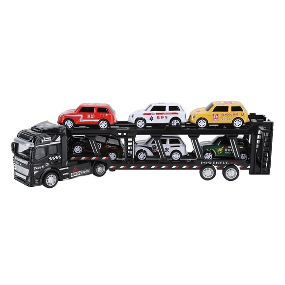 Carrier Truck Car Toys, Crash Resistant Transport Truck Car With 6 Small Car Models For Home Play Yellow,Red,Black
