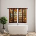 thumbnail image 3 of Nature Curtains - Landscape Theme Lake Forest Trees Mountains Blue Sky Clouds Scenery Scene Print Pattern Grommet Light Filtering Window Drapes for Bedroom Living Room 2 Panels 52 x 63 Inch, 3 of 5