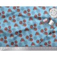 thumbnail image 3 of Soimoi Tissu en Poly Georgette Bleu Imprimé Feuilles & Roses Tissu de Couture au Mètre 42 Pouces de Large, 3 of 3