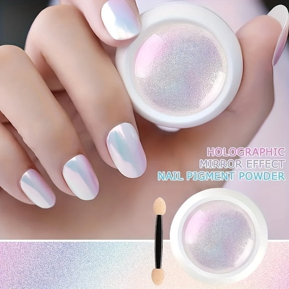 Chrome Nail Powder Mermaid Chrome Nail Powder, Neon Iridescent Pearl Mermaid Chrome Nail Powder, Magic Holographic Dust, DIY Glitter Rainbow Nail Pigment Manicure Pigment
