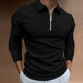 thumbnail image 2 of KIHOUT Chandails de Printemps et d'Hiver pour Hommes, Blouse Décontractée Unie à Col Rabattu, Chandail à Fermeture Éclair à Haute Élasticité, Taille P-3TG, 2 of 5