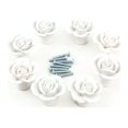 thumbnail image 2 of MasteelfCA 8pcs Rose Shaped Ceramic Kitchen Cupboard Cabinet Drawer Door Knobs Pull Handles (White), 2 of 8
