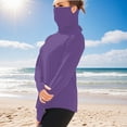 thumbnail image 1 of Ovbmpzd Hauts Violets pour Femmes Manches Longues Protection Solaire T-Shirts Unis Respirants Gilets pour Femmes P, 1 of 8
