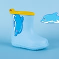 thumbnail image 2 of NOKIO Bottes de Pluie Classiques à Col Montant Semelle Antidérapante en TPR Semelle Intermédiaire Résistante aux Perforations Imprimés de Dessins Animés Fantaisistes Construction Waterproof pour Enfants Filles Garçons, 2 of 5