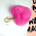 thumbnail image 2 of Coofit Key Chain Fashion Heart Shape Pom Pom Handbag Pendant Purse Charm Phone Charm, 2 of 6