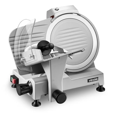 VEVOR Trancheuse Commerciale pour Viande, Coupeuse Électrique 300 W, Lame en Acier au Carbone Amovible de 10 Pouces et Plateau Alimentaire, Machine Trancheuse à Épaisseur Réglable de 0 à 0,47 Pouces, pour Viande Surgelée, Jambon, Baguette, Steak, Approuvée ETL