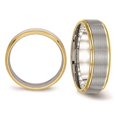 thumbnail image 3 of Bague Alliance Rainurée en Acier Inoxydable 6 mm avec Placage Jaune, 3 of 4