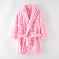 thumbnail image 1 of RXIRUCGD Robe de Nuit en Flanelle pour Enfants, Peignoir Imprimé à la Mode, Tenue Décontractée ( Rose, Taille : 8 Ans ), 1 of 3