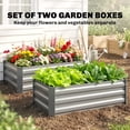thumbnail image 4 of Outsunny Set of 2 Raised Garden Beds, Galvanized Planter Box, Light Grey, 4 of 10