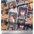thumbnail image 2 of Soimoi Velvet Fabric Paw,Hat & Animals Patchwork Print Fabric by Yard 58 Inch Wide, 2 of 3