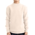 thumbnail image 2 of LWFFDAW Long Sleeve Shirts for Kid Boys Girls Trendy Ribbed Knitted Tops Solid Color Basic Shirts Mock Neck Pullover Tops Children Clothes Beige Size 110, 2 of 6