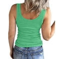 thumbnail image 4 of MIASHUI Women's Scoop Neck Sleeveless Ribbed Casual Tank Tops,Green,L, 4 of 6