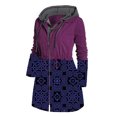 thumbnail image 4 of CEHVOM Femmes Automne et Hiver Imprimé à Empiècements Manches Longues à Cordon Cardigan Manteau Hauts Coupe-Vent à Capuche Liquidation, 4 of 4