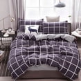 thumbnail image 1 of Fridja 4Pcs Queen Bedding Sets All Season Bed Set, Soft Microfiber Bedding Solid Color Printed with 1 Quilt Cover, 1 Sheets, 2 Pillowcases, 1 of 5