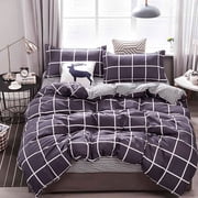 Danhjin Quilt Cover Four Piece Plain Printed Soft And Breathable Bedding Set for Bed 150x200 Comforter Set
