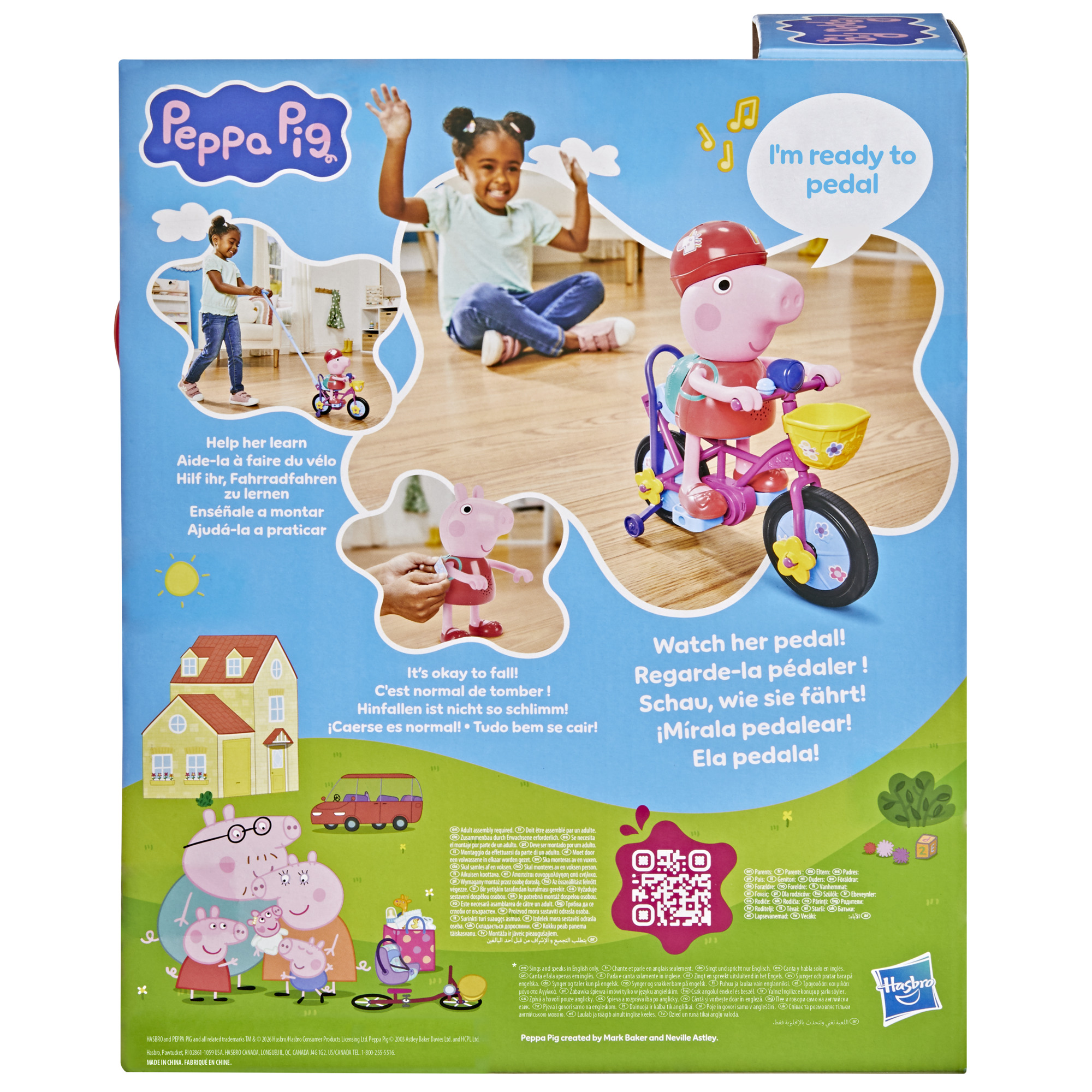 Peppa Pig À vélo avec Peppa, coffret avec figurine interactive et vélo - Version anglaise