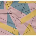 thumbnail image 4 of oneOone Tissu Popeline Sergé en Coton Bio Rectangle & Triangle Imprimé Géométrique au Mètre 42 Pouces de Large, 4 of 4