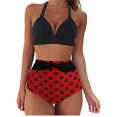 thumbnail image 1 of Womens Two Piece Swimsuits Halter Neck Top High Waisted Bathing Suits Tummy Control Bikini Swimwear, 1 of 3