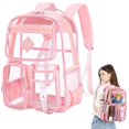 thumbnail image 1 of Clear Backpack For School PVC Transparent Bookbag For Girls Stadium Approved See Through Backpack, 1 of 9