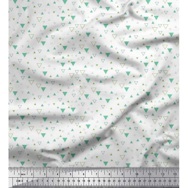 Soimoi Georgette Viscose Fabric Triangle Shirting Printed Craft Fabric by The Yard 42 Inch Wide