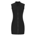 thumbnail image 4 of Cameland Spring and Summer Sleeveless Solid Coior Round-Neck Tight Fit Buttocks Zipper Dress, 4 of 7