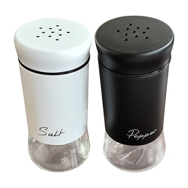 Glass Salt and Pepper Shaker Set with Stainless Steel Lid, Transparent Design for Kitchen, Refillable, Dishwasher-Safe