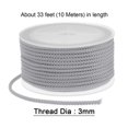 thumbnail image 2 of Unique Bargains Nylon Beading Thread Cord 3mm Extra Strong Braided Nylon String for Necklace Crafting 10M/33 Feet, Grey, 2 of 5