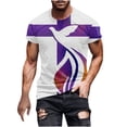 thumbnail image 1 of Chemises pour Hommes Confortables à Manches Courtes Imprimées Col Rond Blouses Chemises, 1 of 9