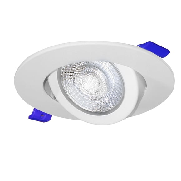 Nadair, Luminaire encastré profilé pivotant 4 po. AUCUNE partie du plafond visible à travers la partie pivotante, paquet de 1, pour plafond isolé et non isolé, Intensité réglable, 8W = 50W, 600 lumens