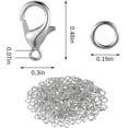 thumbnail image 3 of GHSDFBB 250pcs Lobster Claw Clasps With Open Jump Rings Set,jewelry Bracelet Connectors Necklace Clasp Bracelet Clasp Jump Rings For Jewelry Making (silver), 3 of 7