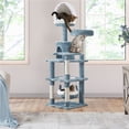 thumbnail image 3 of Yaheetech Ocean-Themed Multi-Level Cat Tree Tower with Condo, Perches, Hammock, Blue/White, 3 of 7
