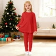 thumbnail image 1 of WENXIAOO Ensemble de Pyjama pour Enfants 2 Pcs Robe à Manches Longues avec Pantalon Pjs Tenue de Nuit Ensemble Pyjama Fillette 5-6 Ans, 1 of 6