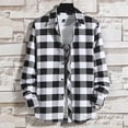 thumbnail image 3 of Ediodpoh Chemise Décontractée Imprimée pour Homme Automne/hiver à Manches Longues Chemise à Rayures Simple avec Col à Revers Hauts pour Hommes Tendance Gris_003 TG, 3 of 3