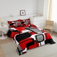 thumbnail image 3 of Erosebridal Geometric Sqare Bedding King Comforter Set,Abstract Artwork Bedding Sets King with Comforter,Rectangle Decor,Reversible,Lightweight,3-Piece, 3 of 8