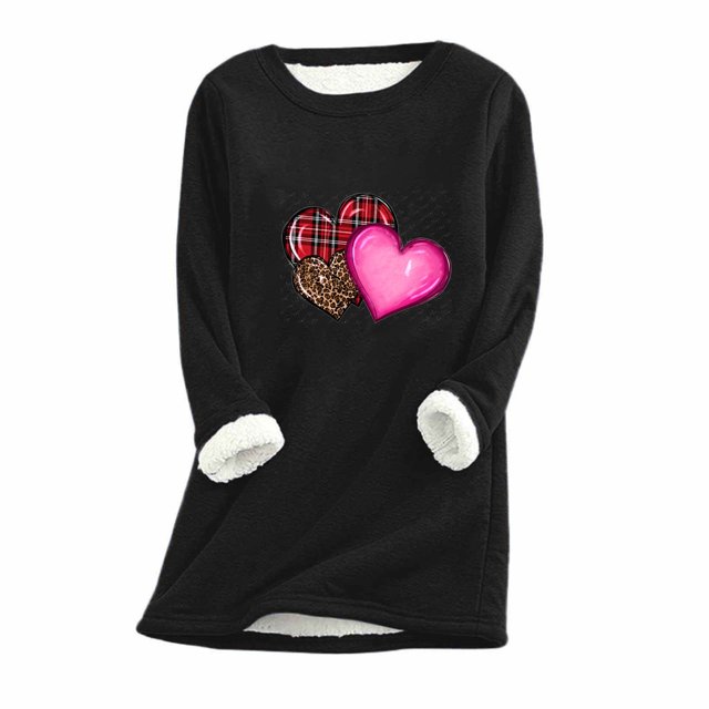 Birdeem Womens Large Loose Raglan Top Thickened and Velvet Lamb Wool Warm Underlay